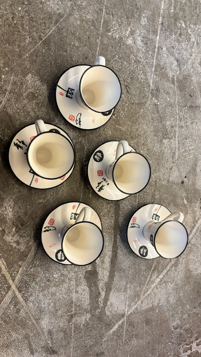 CUP + SAUCER - set of 5