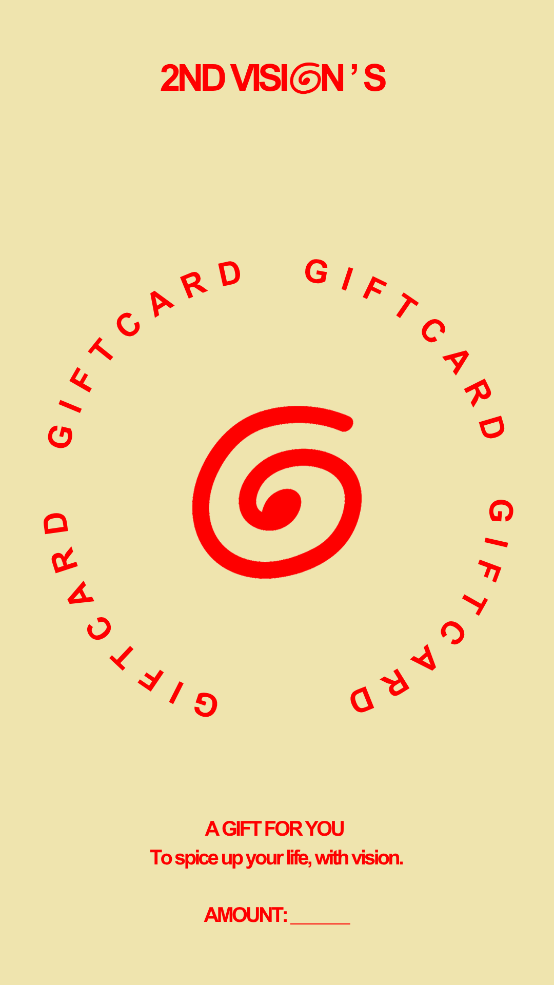 2ND VISION GIFT CARD