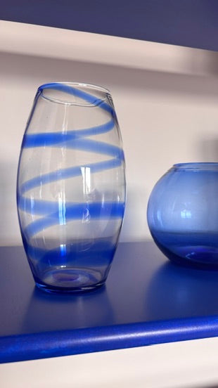 BALL VASE BLUE