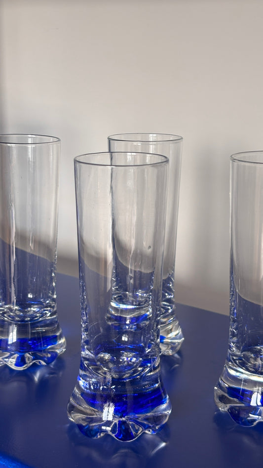 BLUE LONG DRINKS  - set of 4