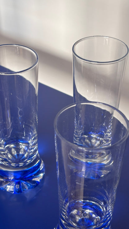 BLUE LONG DRINKS  - set of 4