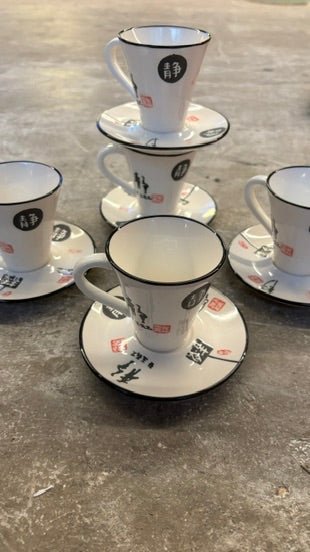 CUP + SAUCER - set of 5