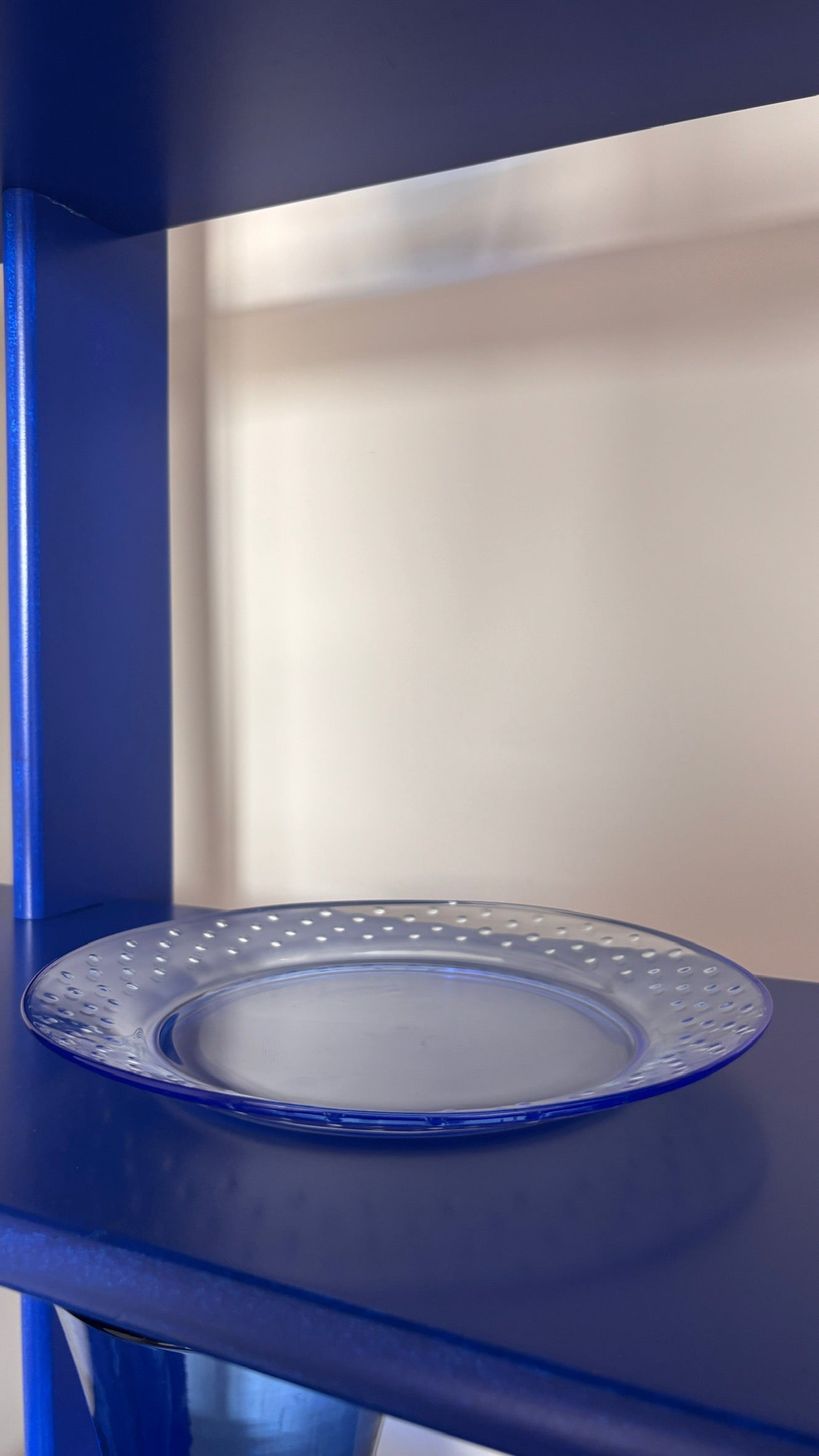 BLUE GLASS PLATES - set of 4