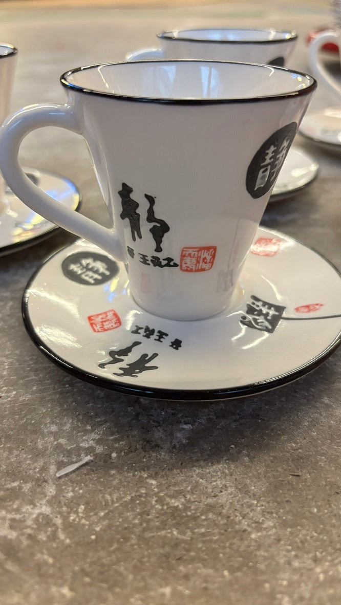 CUP + SAUCER - set of 5