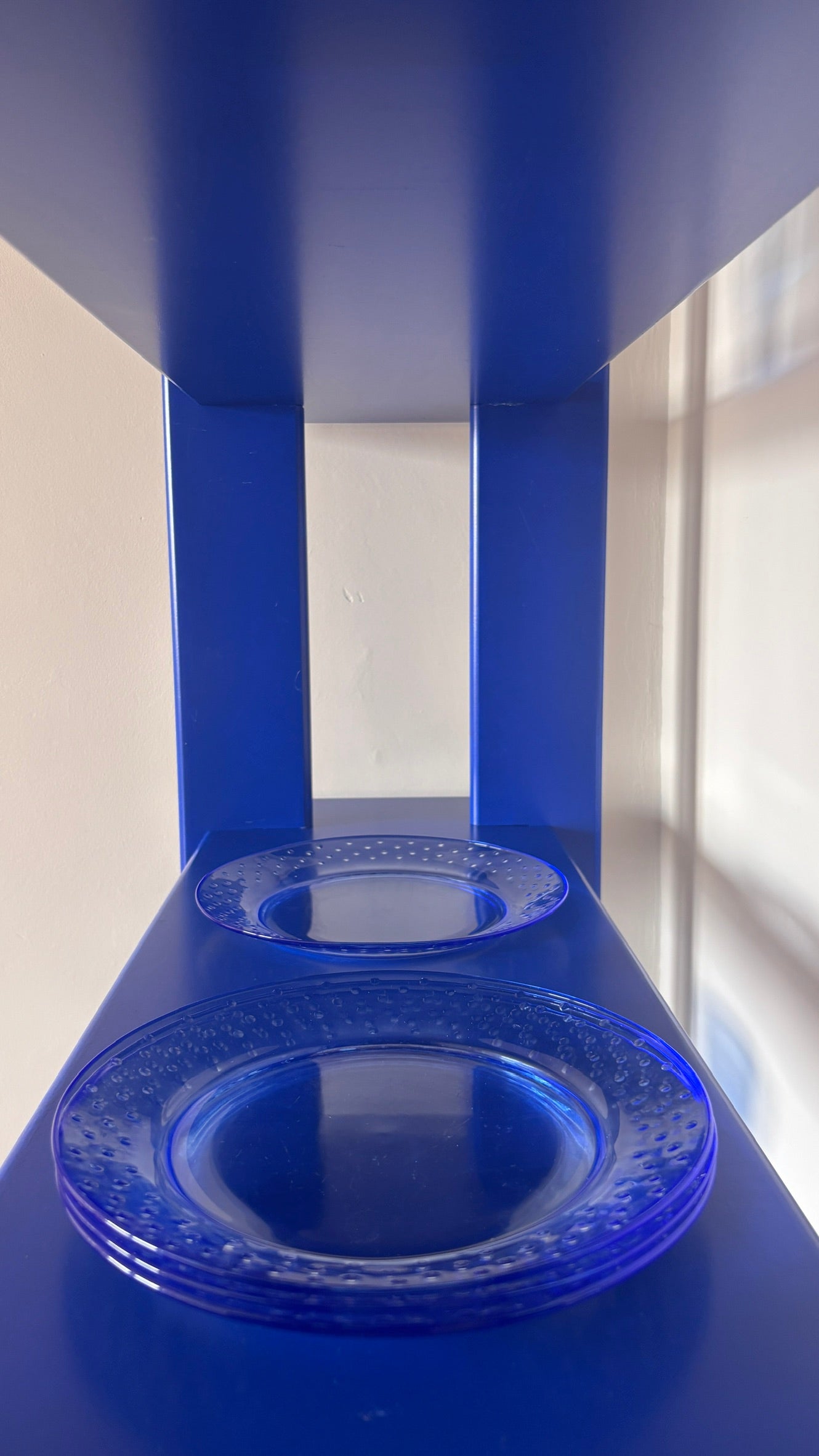 BLUE GLASS PLATES - set of 4