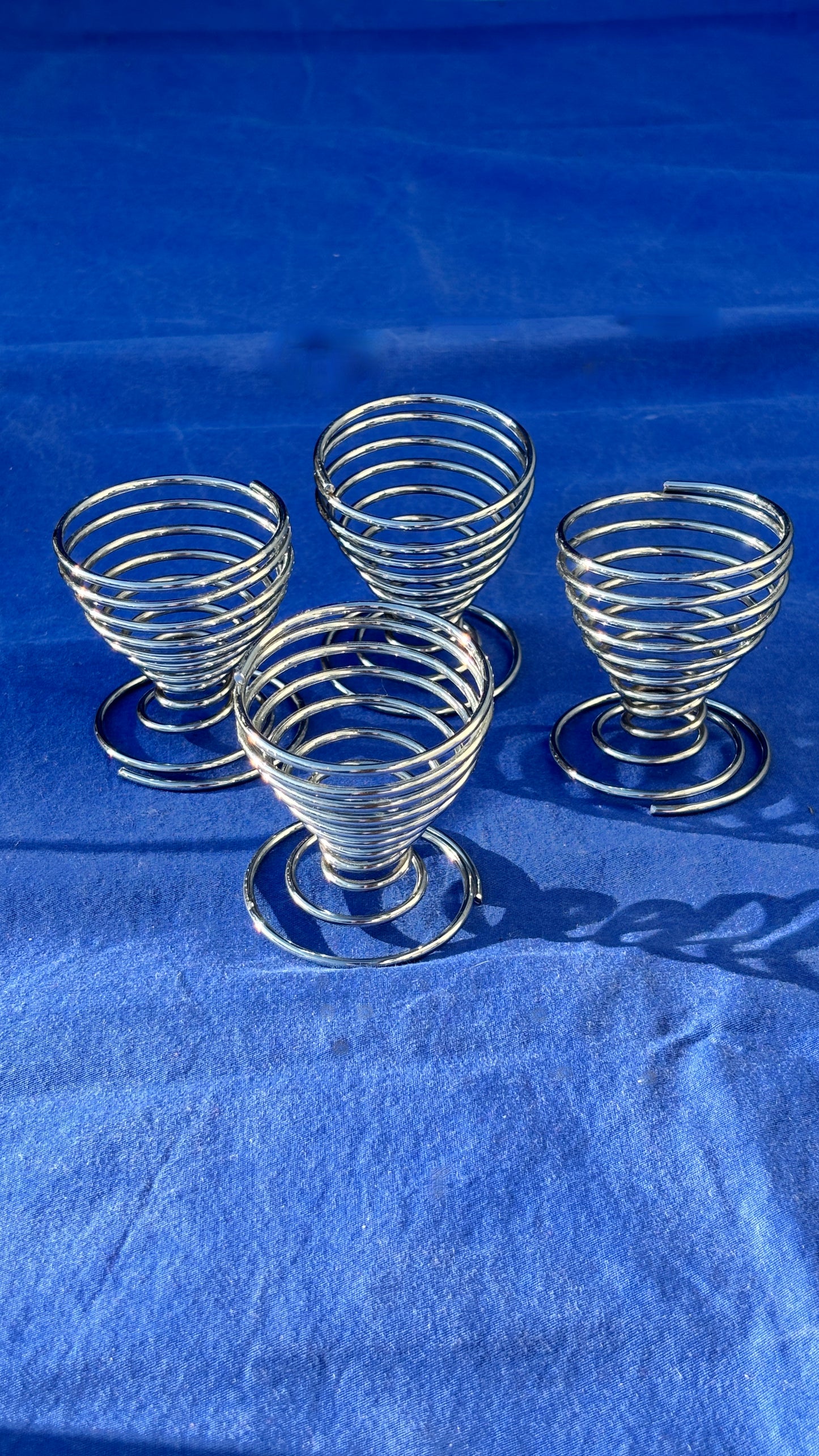 BOUNCY WIRE EGG CUPS CHROME /piece