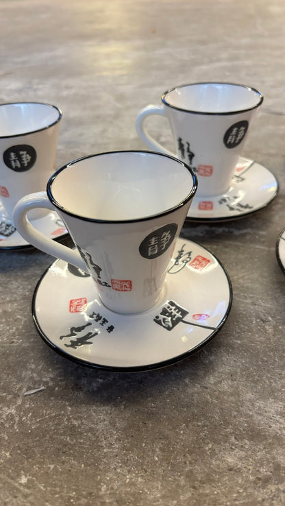 CUP + SAUCER - set of 5