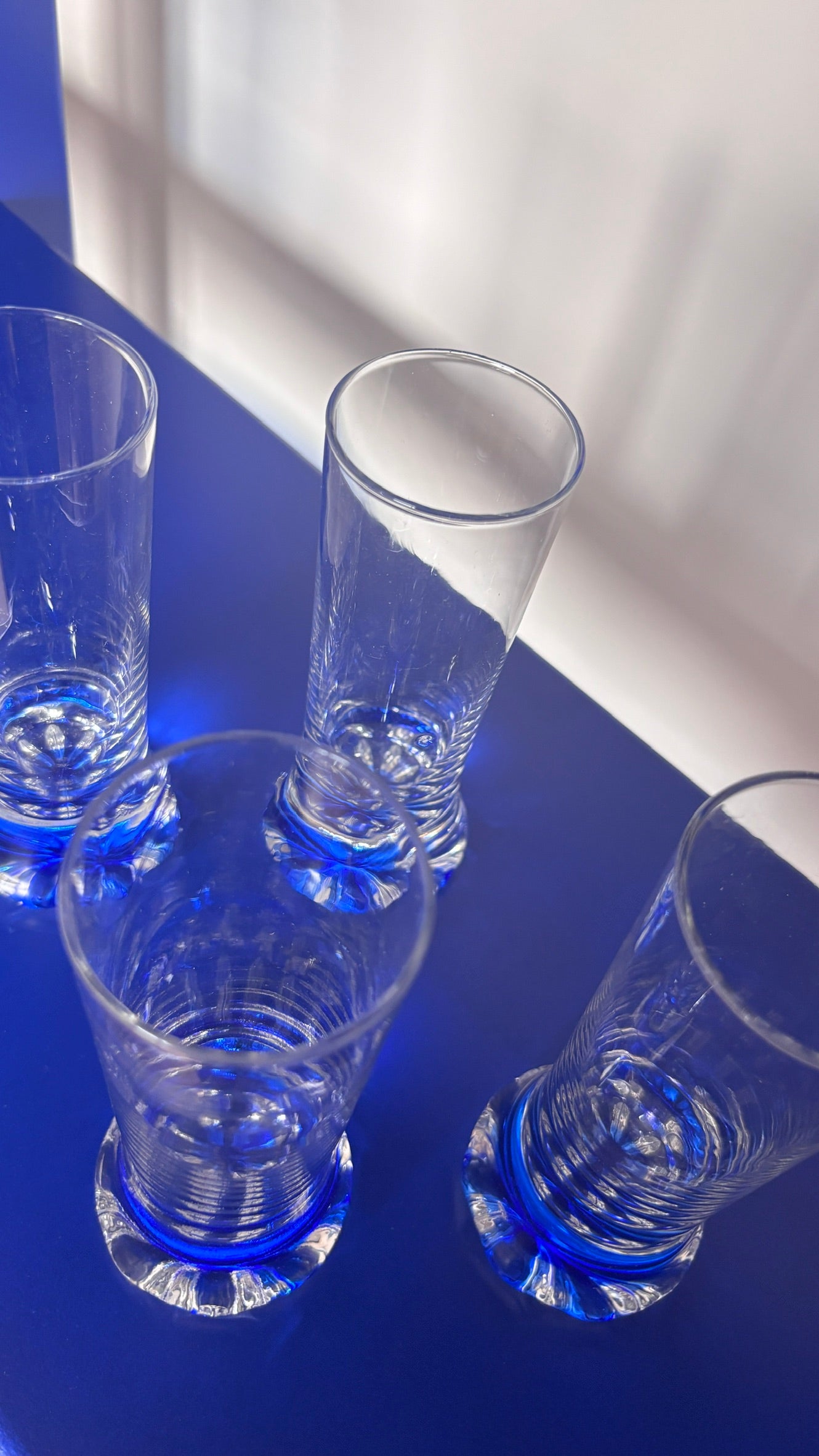 BLUE LONG DRINKS  - set of 4