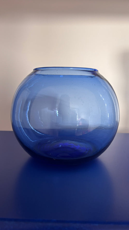 BALL VASE BLUE