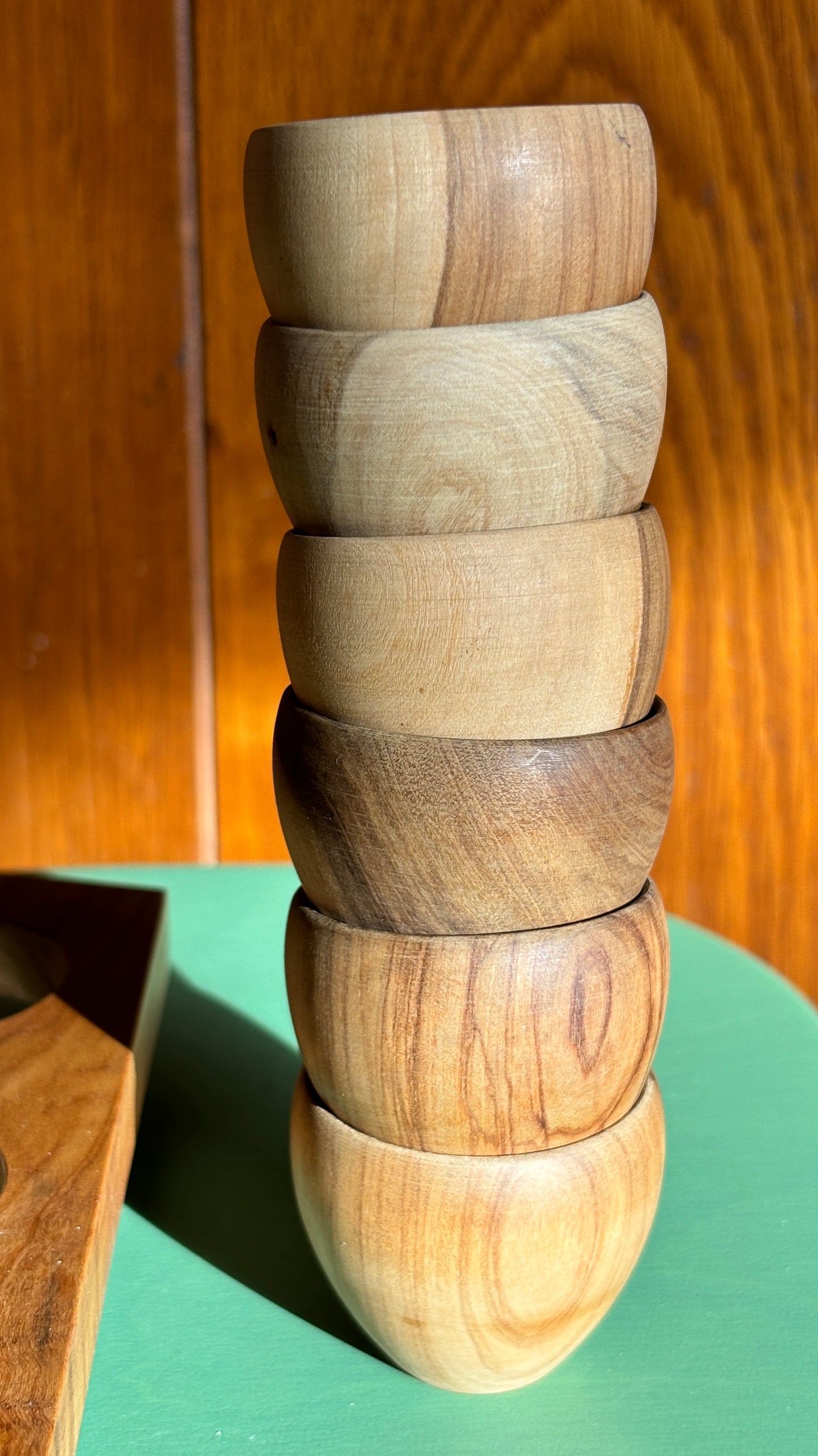 CHERRY WOOD EGG CUPS SET