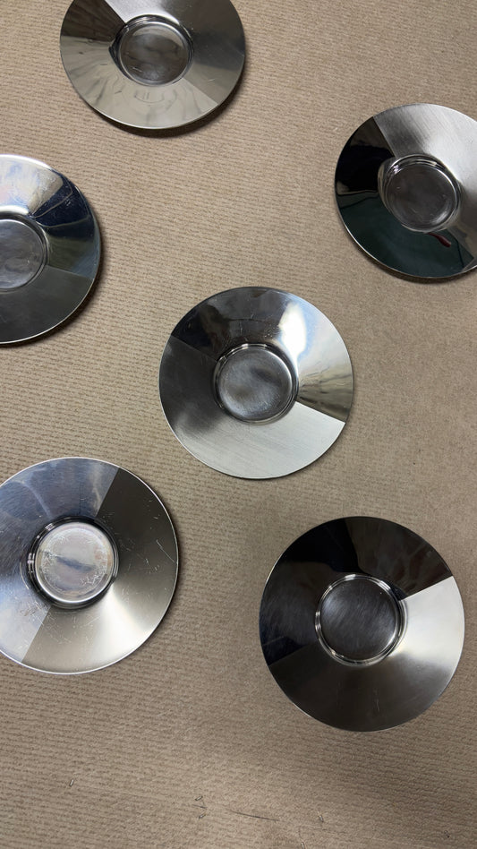 ESPRESSO CHROME PLATES - set of 6